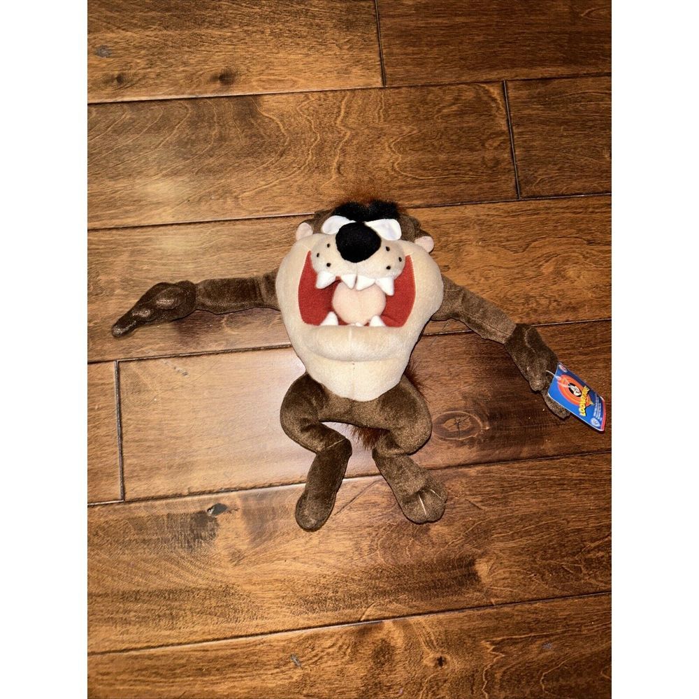 2002 Nanco Looney Tunes Taz‎ Tasmanian Devil 12" Plush Stuffed Animal Arms Move